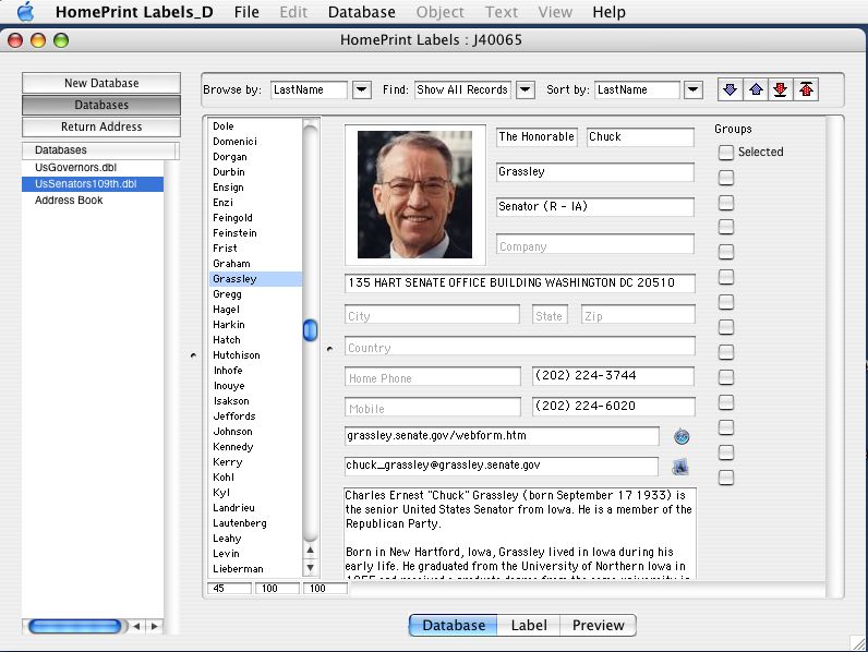 printing labels on a mac
